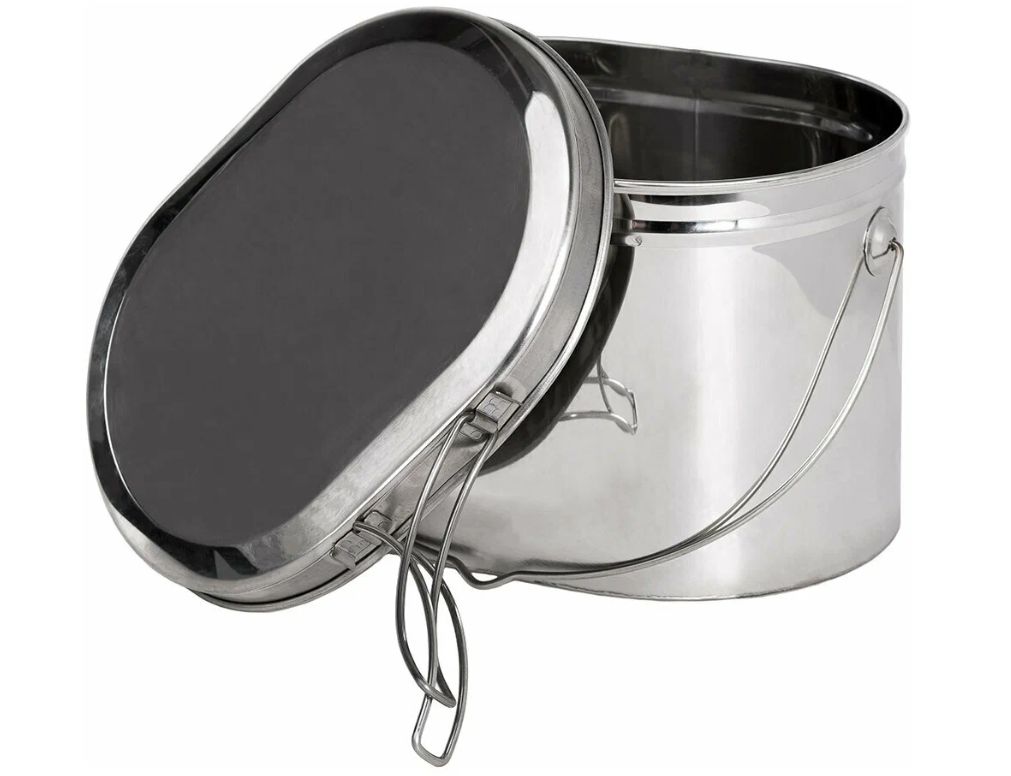 Котёл туристский 5 л крышка с ручками (нерж) (РВ)