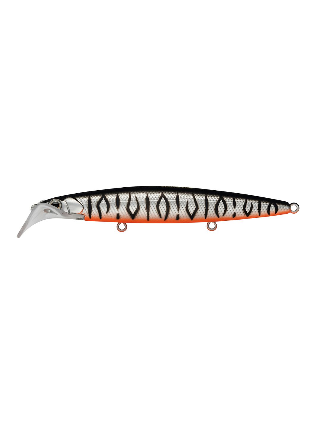 Воблер Минноу Strike Pro Scooter Minnow 110F,  110 мм,  11, 8 гр,  Загл. 1, 5м.-2, 5м.,  Плавающий,  цвет: A243ES Grey Shadow Mat Tiger,  (EG-186F#A243ES)