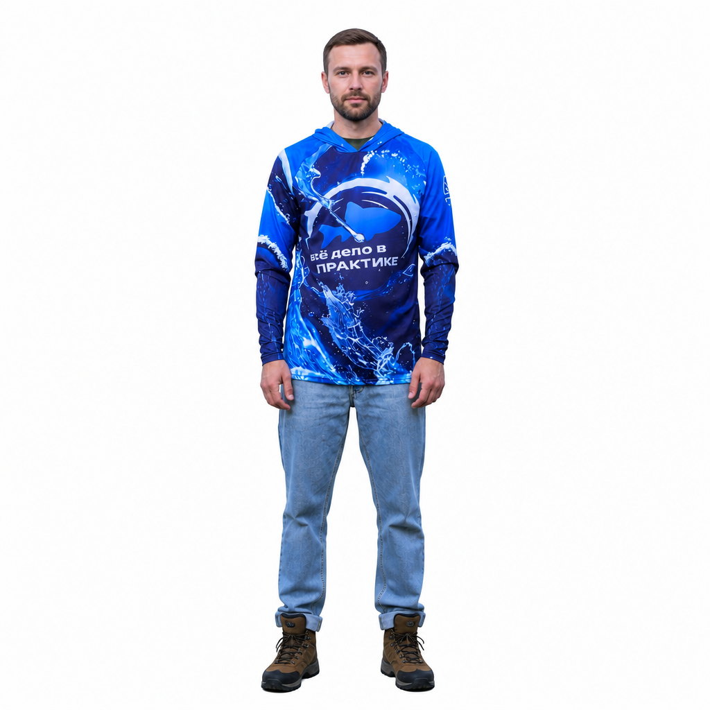 Лонгслив Практик с капюшоном (джерси),  UPF 50+,  XXL