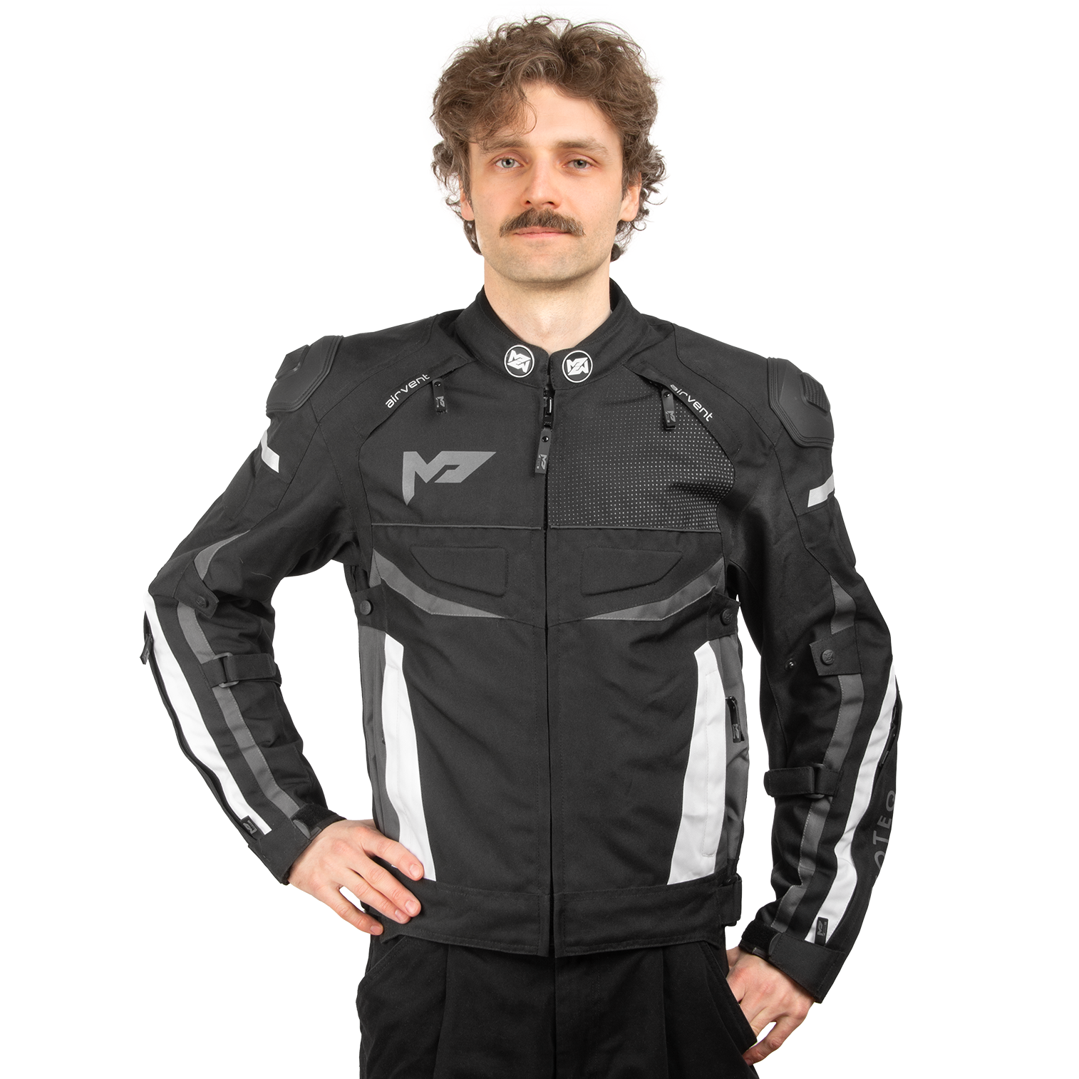 Куртка текстильная MOTEQ GRAY черно-серая 2XL