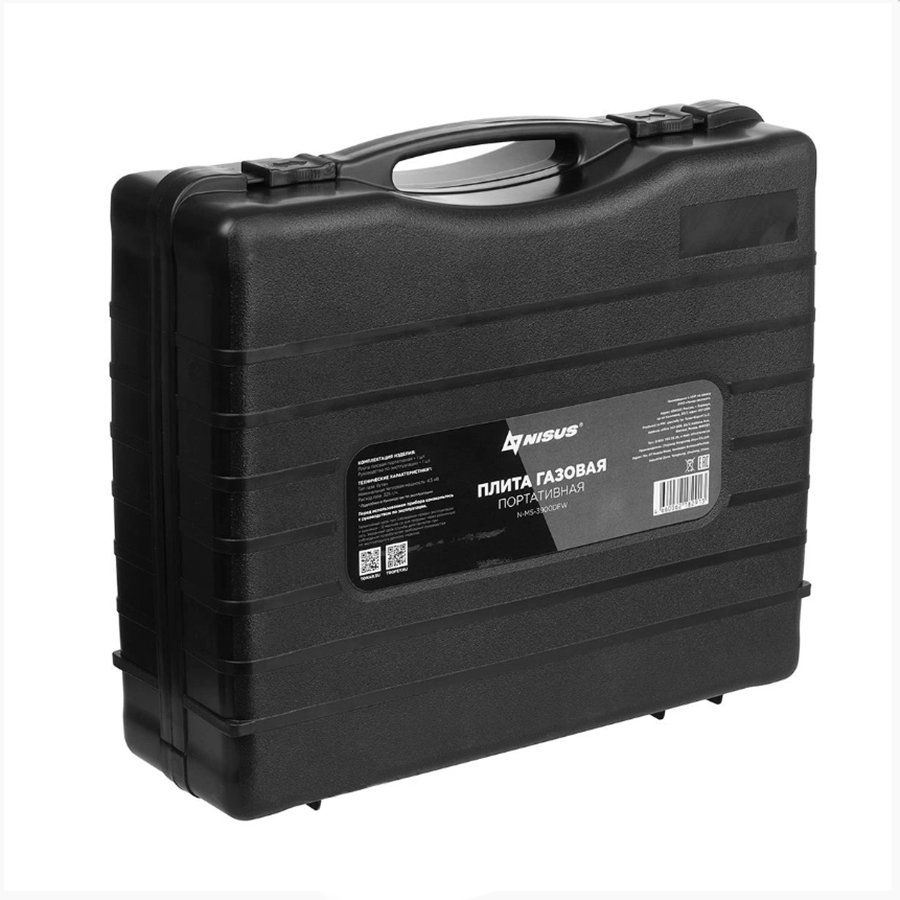 Плита газовая портативная в кейсе,  горелка стальная,  ветрозащита (N-MS-3900DFW) NISUS