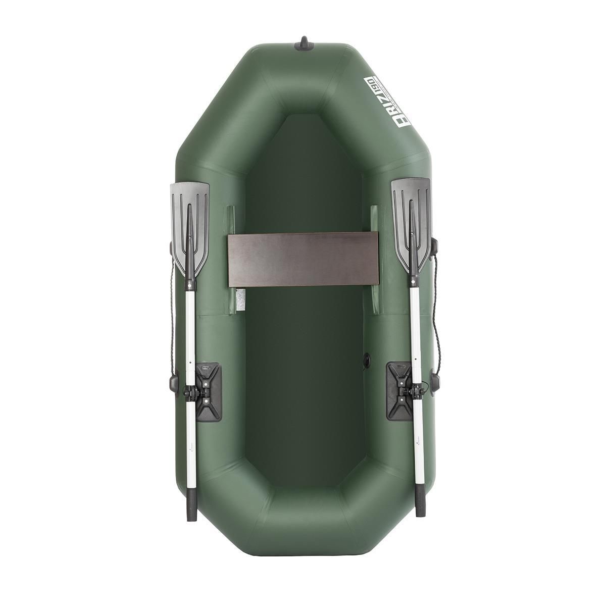 Лодка Бриз 190 с веслами зеленая Тонар