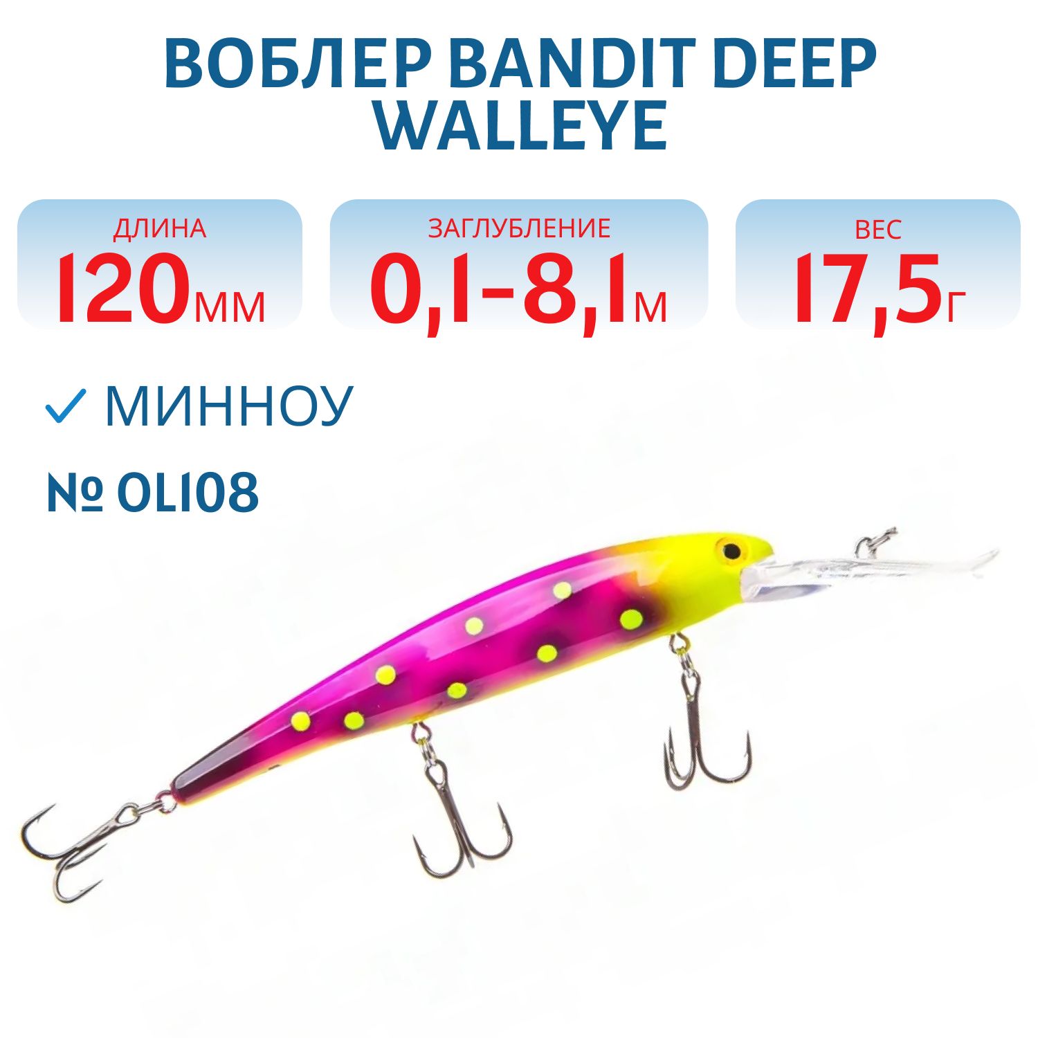 Воблер BANDIT DEEP WALLEYE OL108