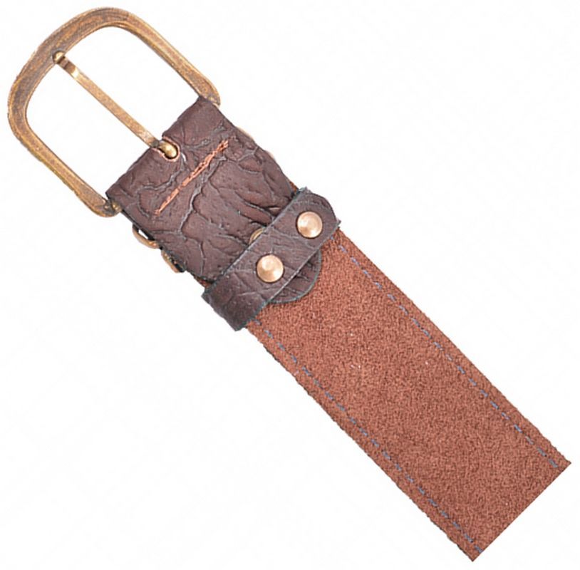 Ремень поясной брючный коричневый 35 мм кожа/велюр (№ 2)