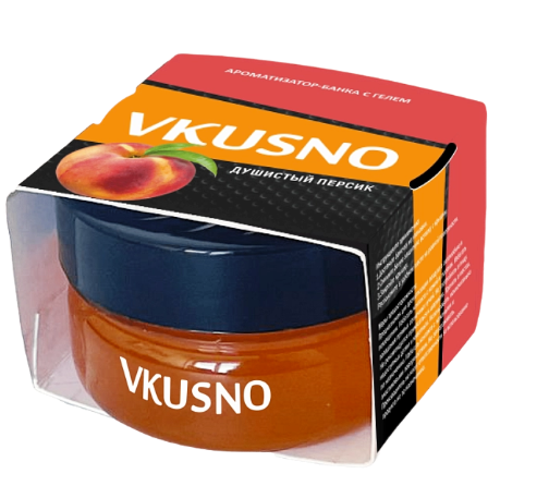 Ароматизатор "Vkusno" гелевый,  банка (Душистый персик)