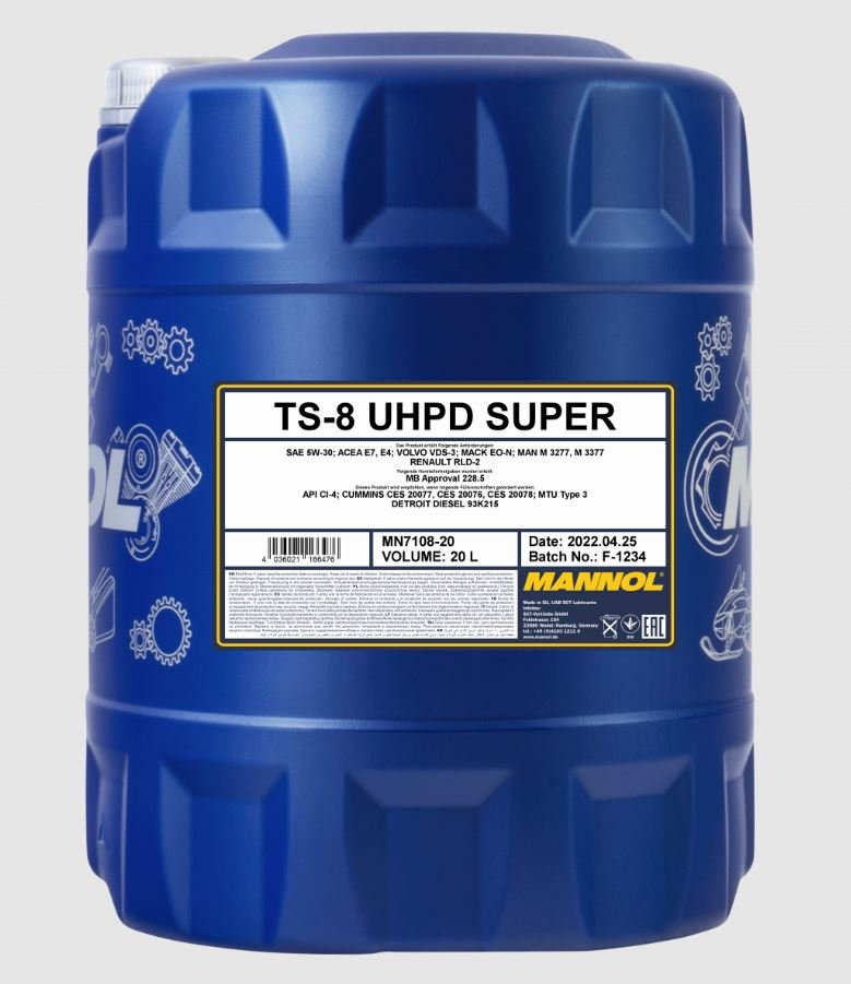 MANNOL TS-8 UHPD 5W30 Super 7108 20л синтетическое моторное масло