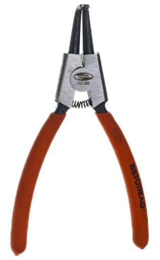 Щипцы для стопорных колец 160мм (разжим,  загнутые) АвтоДело 30407