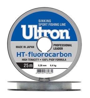 Леска ULTRON Fluorocarbon 0,50 мм, 17,5 кг, 100 м, прозрачная