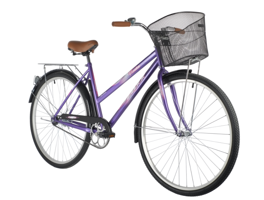 Велосипед колёса 28" дорожный FOXX Fiesta, 1 скорость, рама сталь 20" (фиолетовый)