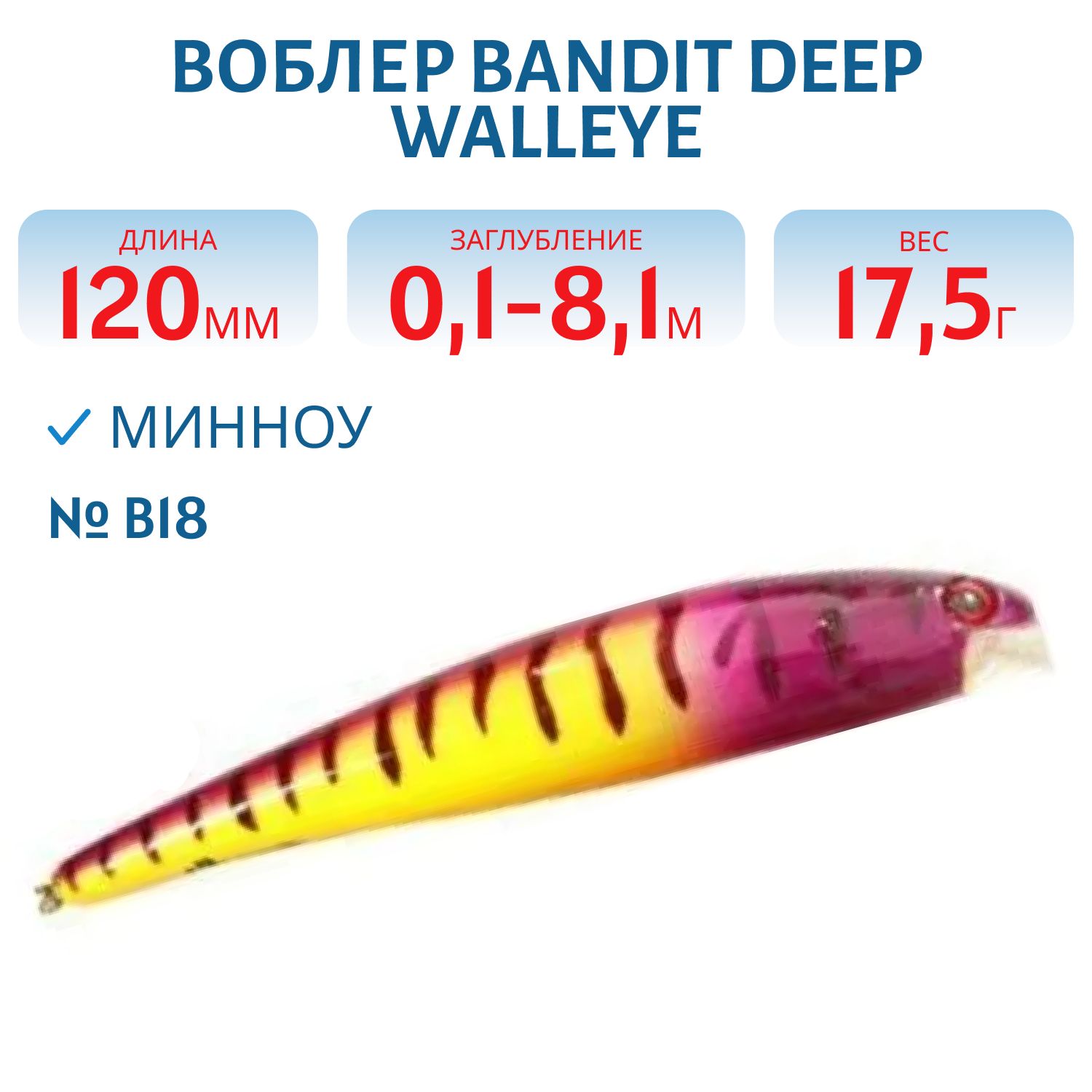 Воблер BANDIT DEEP WALLEYE B18