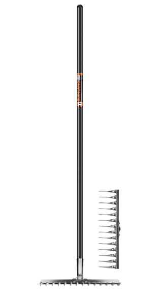 Грабли стальные (1380мм) FINLAND (14 витых зубьев) деревянный черенок (0531-Ч)