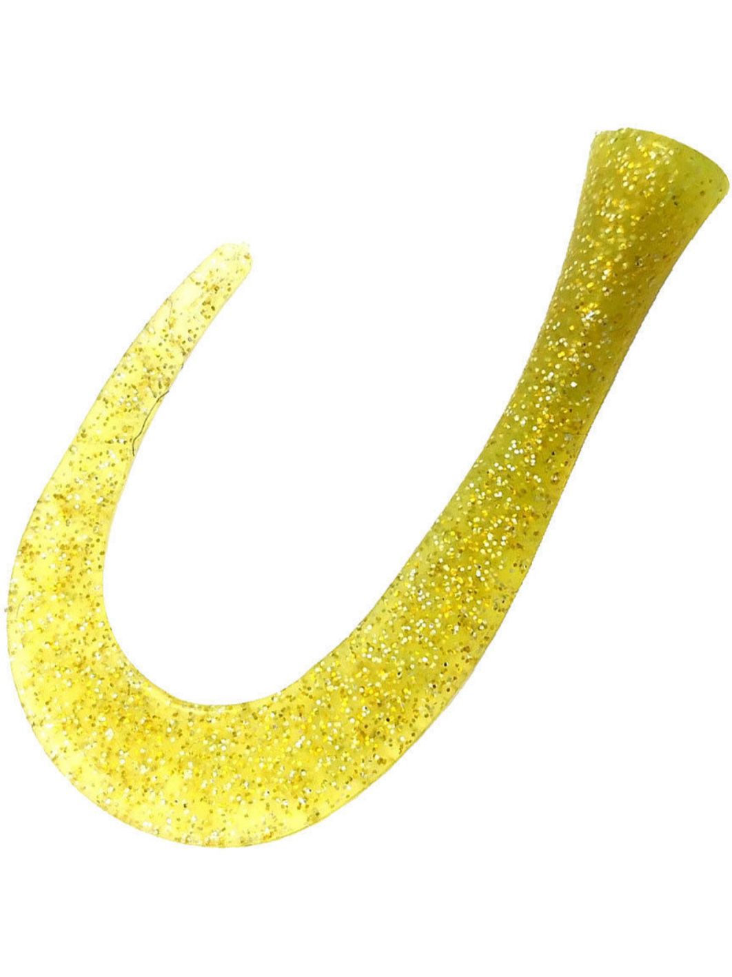 Хвост силиконовый для Guppie 14см 7, 6гр,  желтый с блестками (3шт)