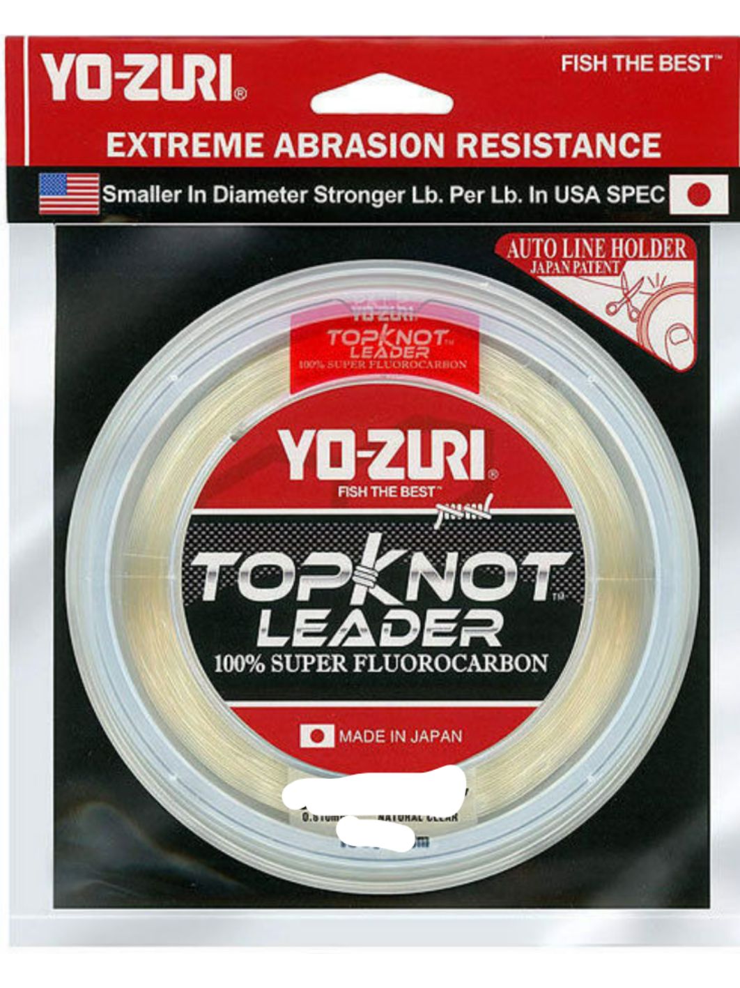 Леска флюорокарбон Yo-Zuri Topknot Leader Fluorocarbon 100% 27м Natural Clear (0, 370мм) 20lbs 