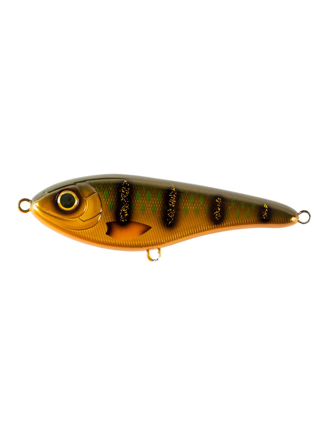 Воблер Джеркбейт Strike Pro Buster Jerk II Shallow Runner,  120 мм,  37 гр,  Загл. 0, 3м.-2, 0м.,  Медленно всплывающий,  цвет: C753F-UV Olive Perch UV,  (EG-049#C753F-UV)
