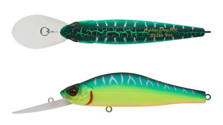 Воблер Минноу Strike Pro Archback Deep 100SP,  100 мм,  21, 4 гр,  Загл. 2, 0м.-5, 0м.,  Нейтральный,  цвет: A223S-RP Pearl Mat Tiger,  (EG-125BL-SP#A223FS-RP)