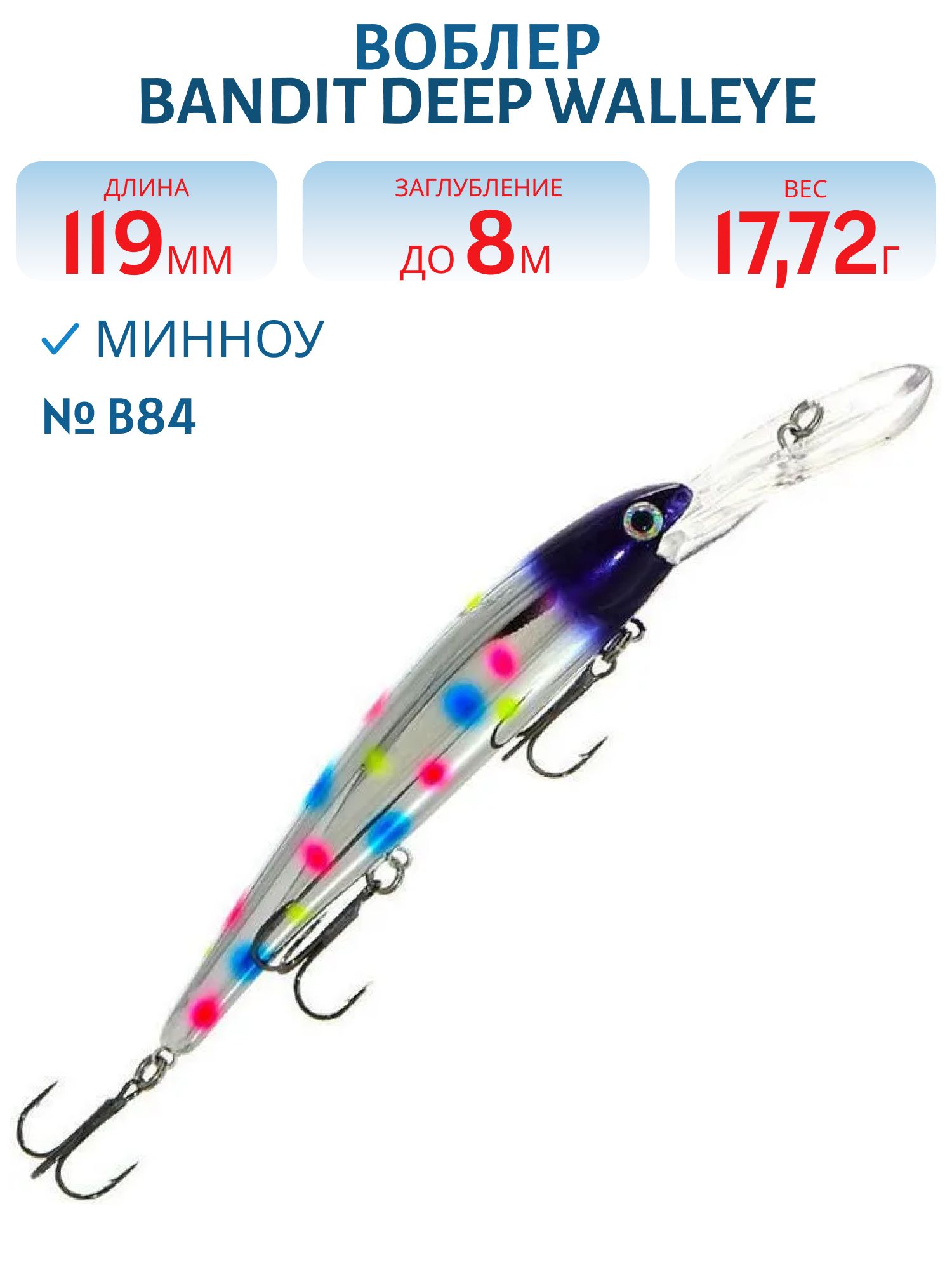 Воблер BANDIT DEEP WALLEYE B84