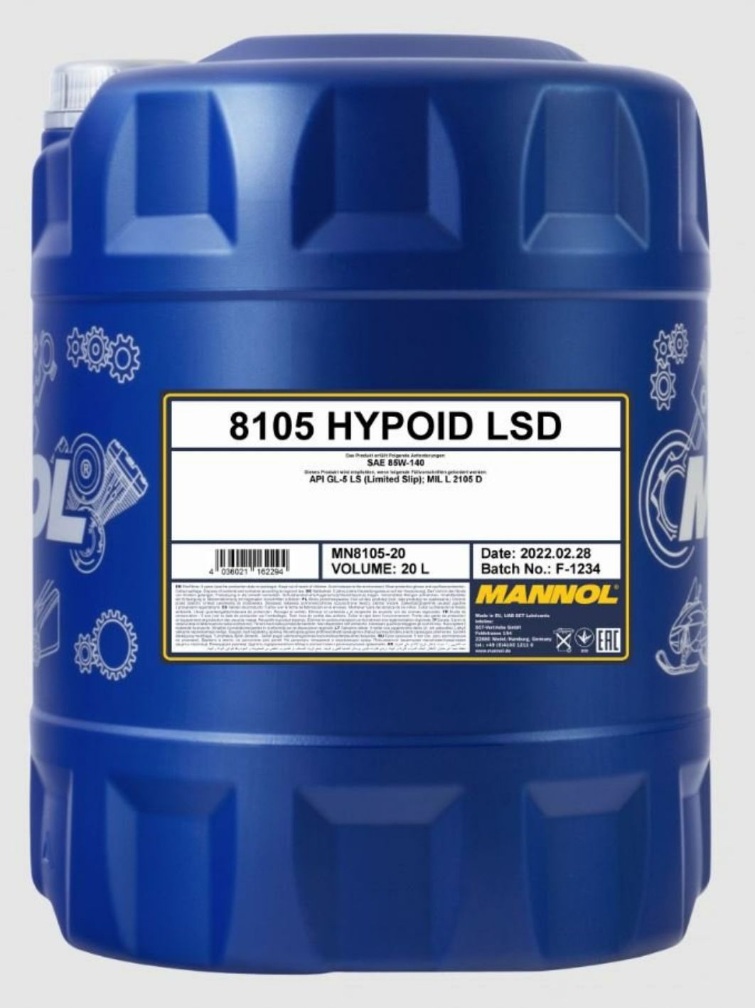 MANNOL Hypoid LSD 85W140 GL-5 8105 20л трансмиссионное масло