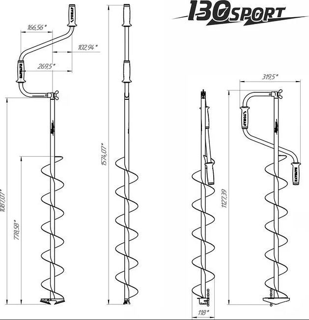 Ледобур ЛР-130 Спорт левое вращение Тонар