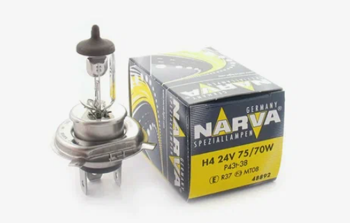 Автолампа галогеновая Н4 24V-75/70 NARVA P43 (48892) (1шт.)