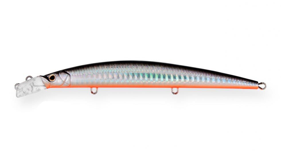 Воблер Минноу Strike Pro Top Water Minnow 130, 130 мм, 15 гр, Загл. 0,1м.-0,7м., Плавающий, цвет: A70-713 Black Silver OB, (JL-158F#A70-713)