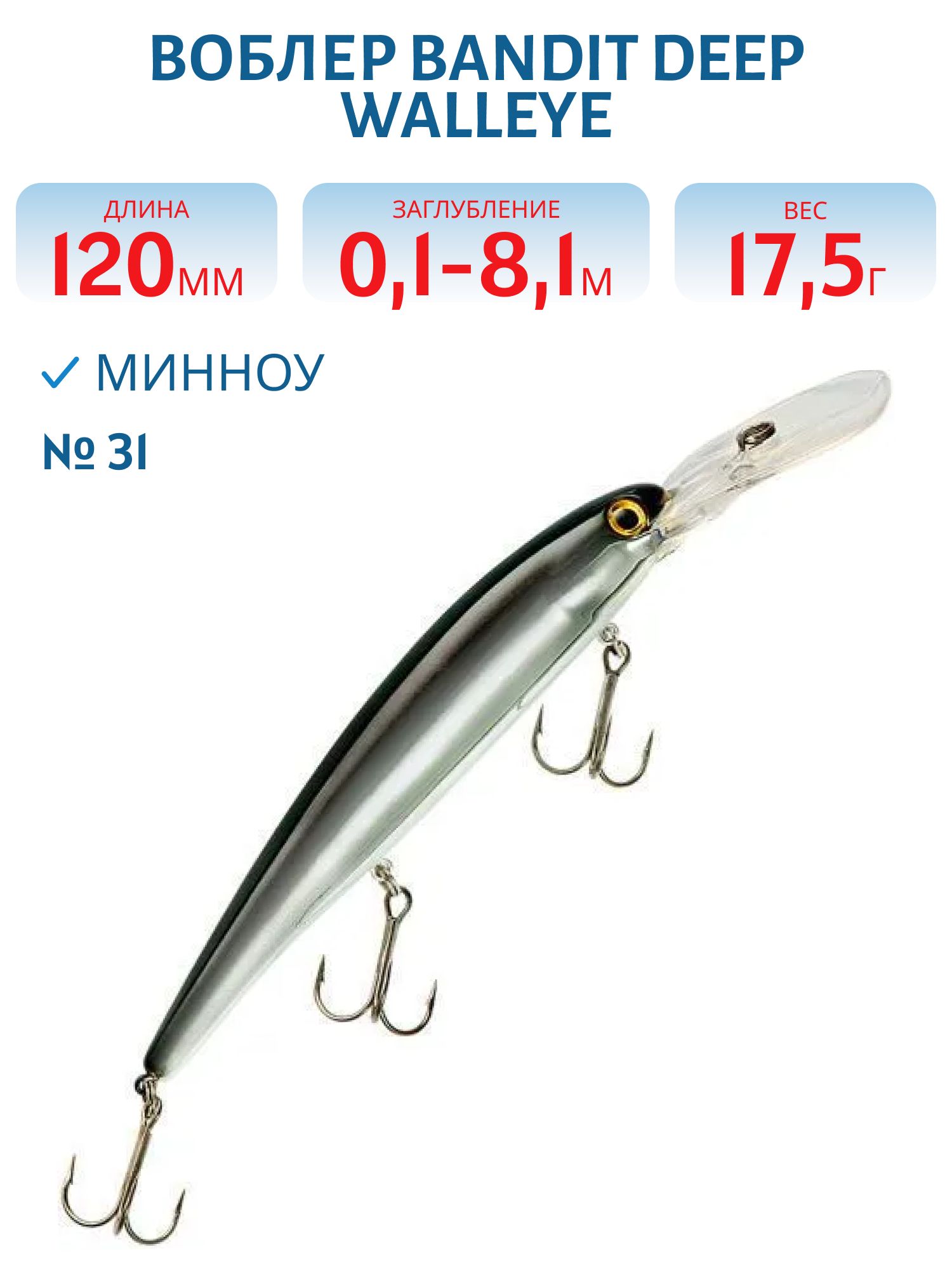 Воблер BANDIT DEEP WALLEYE 31