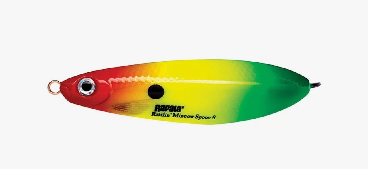 Блесна незацепляйка Rapala Minnow Rattlin Spoon 08 /RYGR