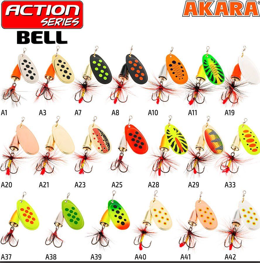 Блесна вращающаяся Akara Action Series Bell 3 8 гр. 2/7 oz. A37