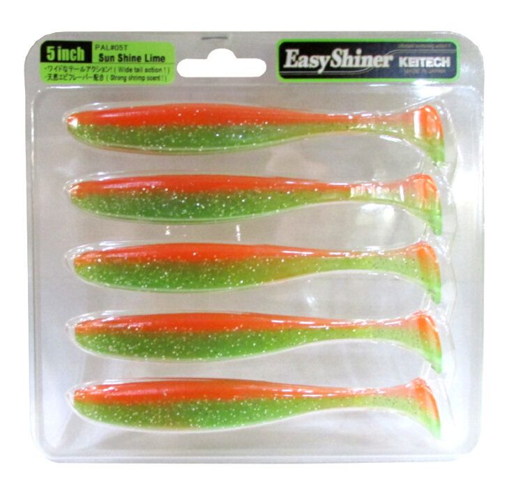 Приманка съедобная Keitech Easy Shiner 4" PAL #05 Sun Shine Lime