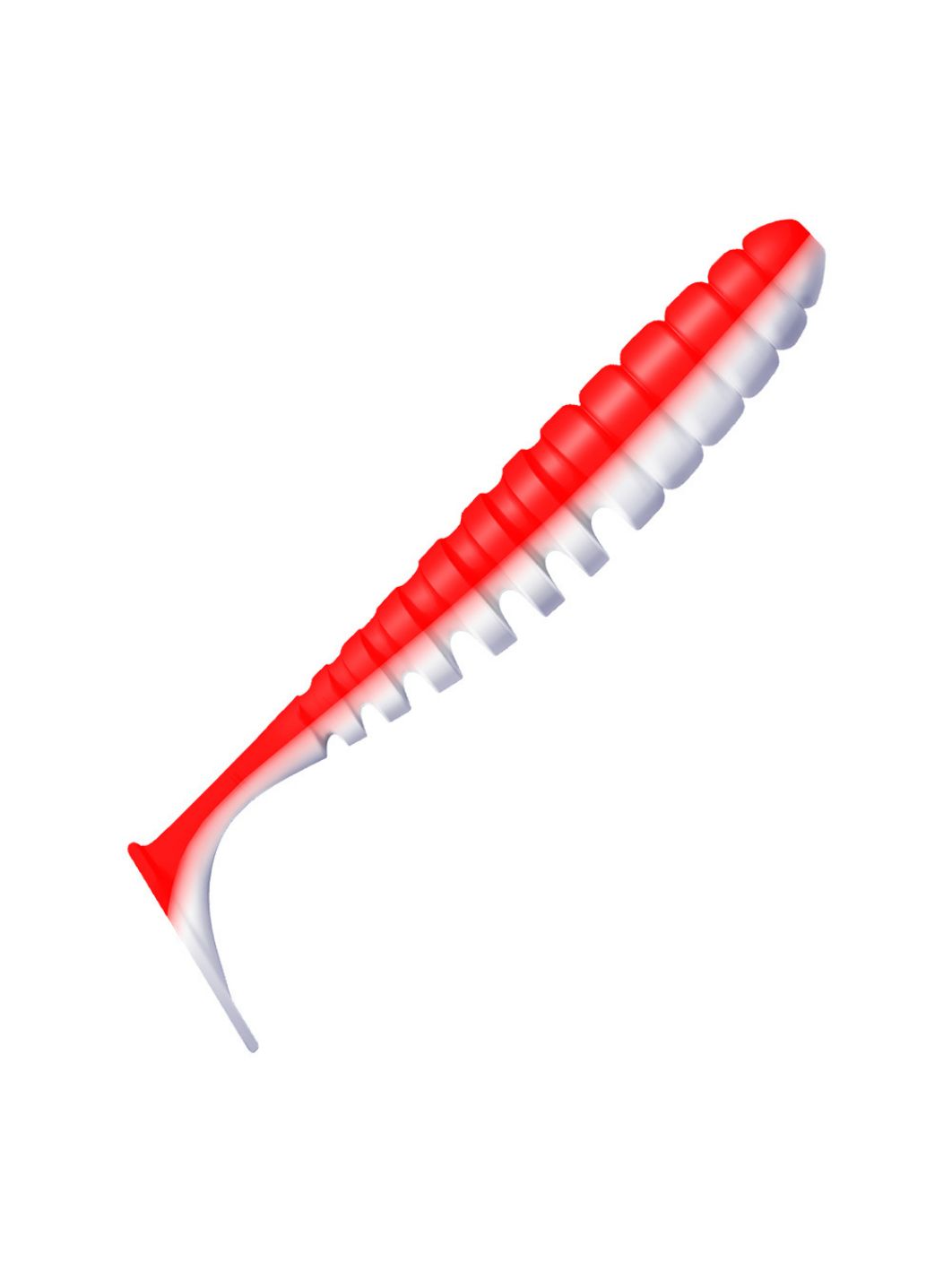 Приманка ZUB-SHAD 90мм-5шт,  (цвет 039) красный верх - белый низ (в)