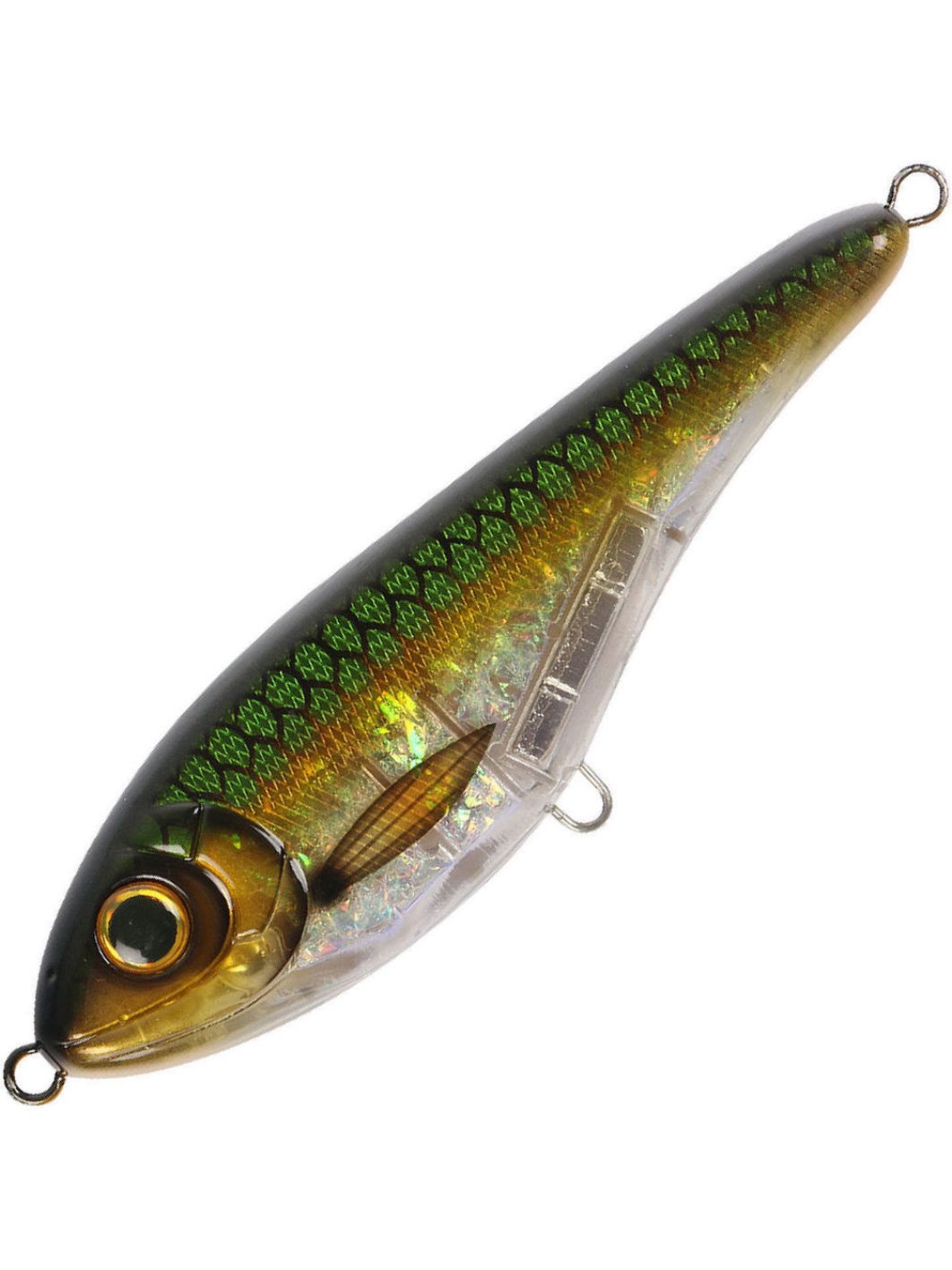 Воблер Джеркбейт Strike Pro Buster Jerk Sinking,  150 мм,  75 гр,  Загл. 0, 5м.-4, 0м.,  Тонущий,  цвет: C766 Emerald Herring,  (EG-048#C766G)