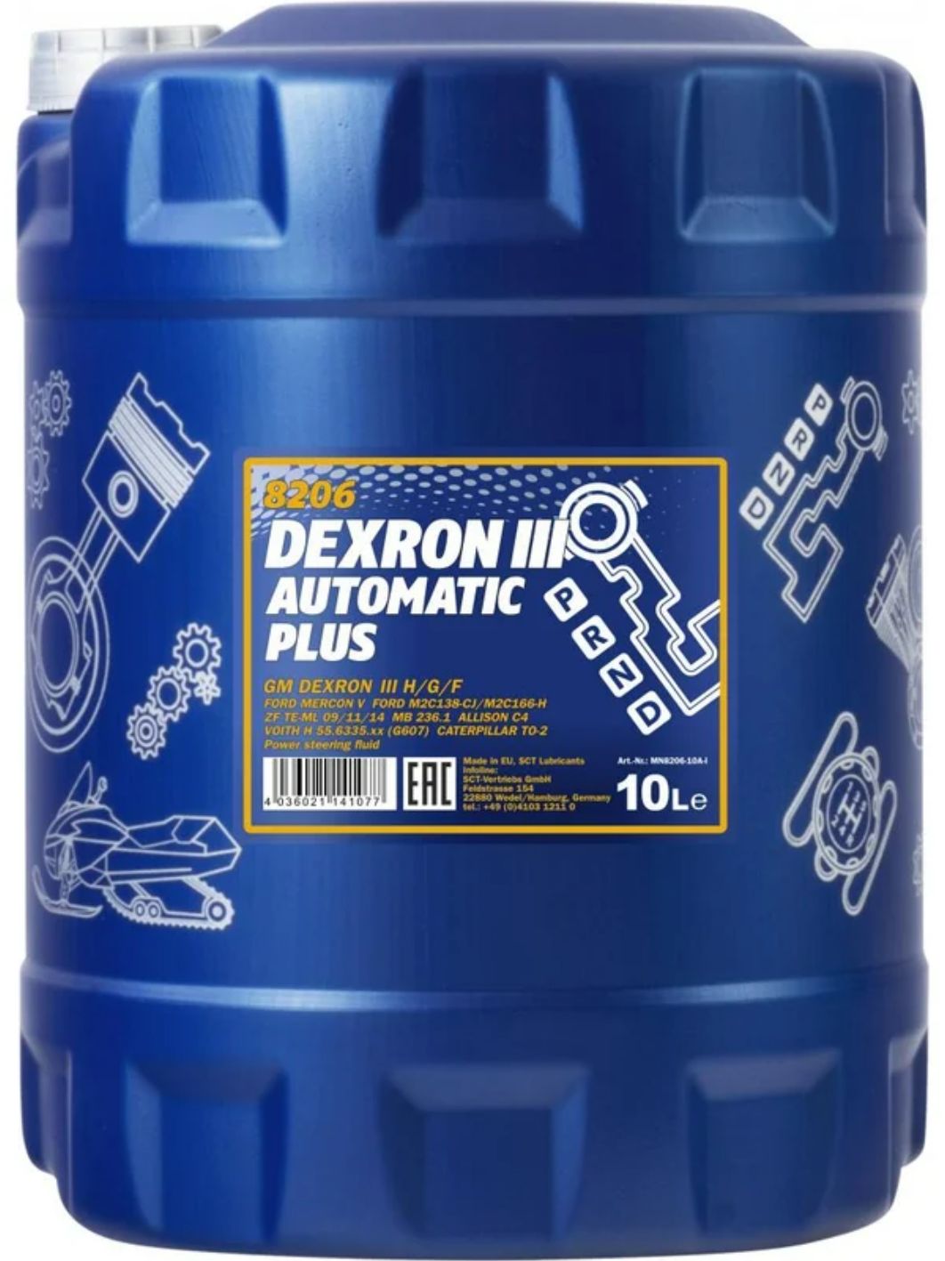 MANNOL ATF Dexron III Automatic Plus 8206 10л трансмиссионное масло