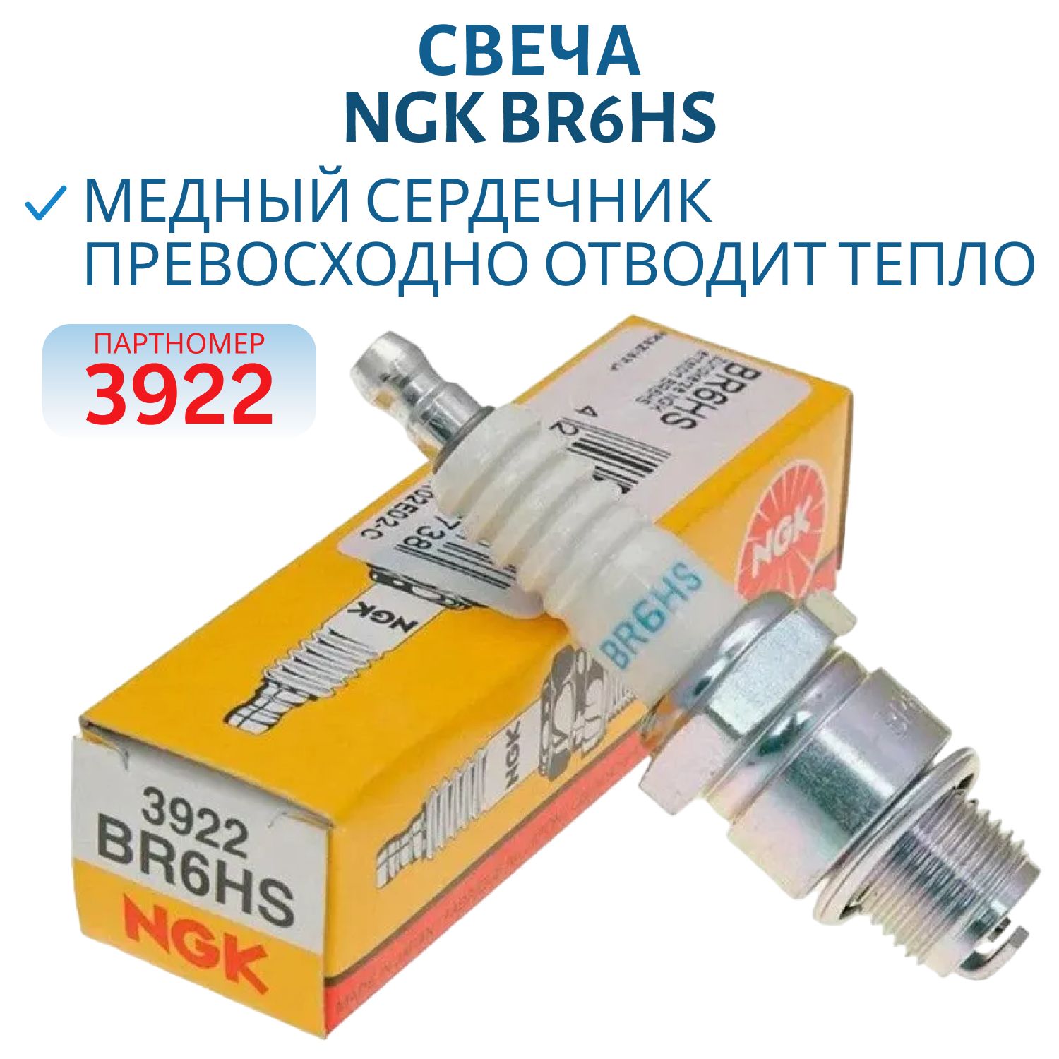 Свеча NGK BR6HS 3922 