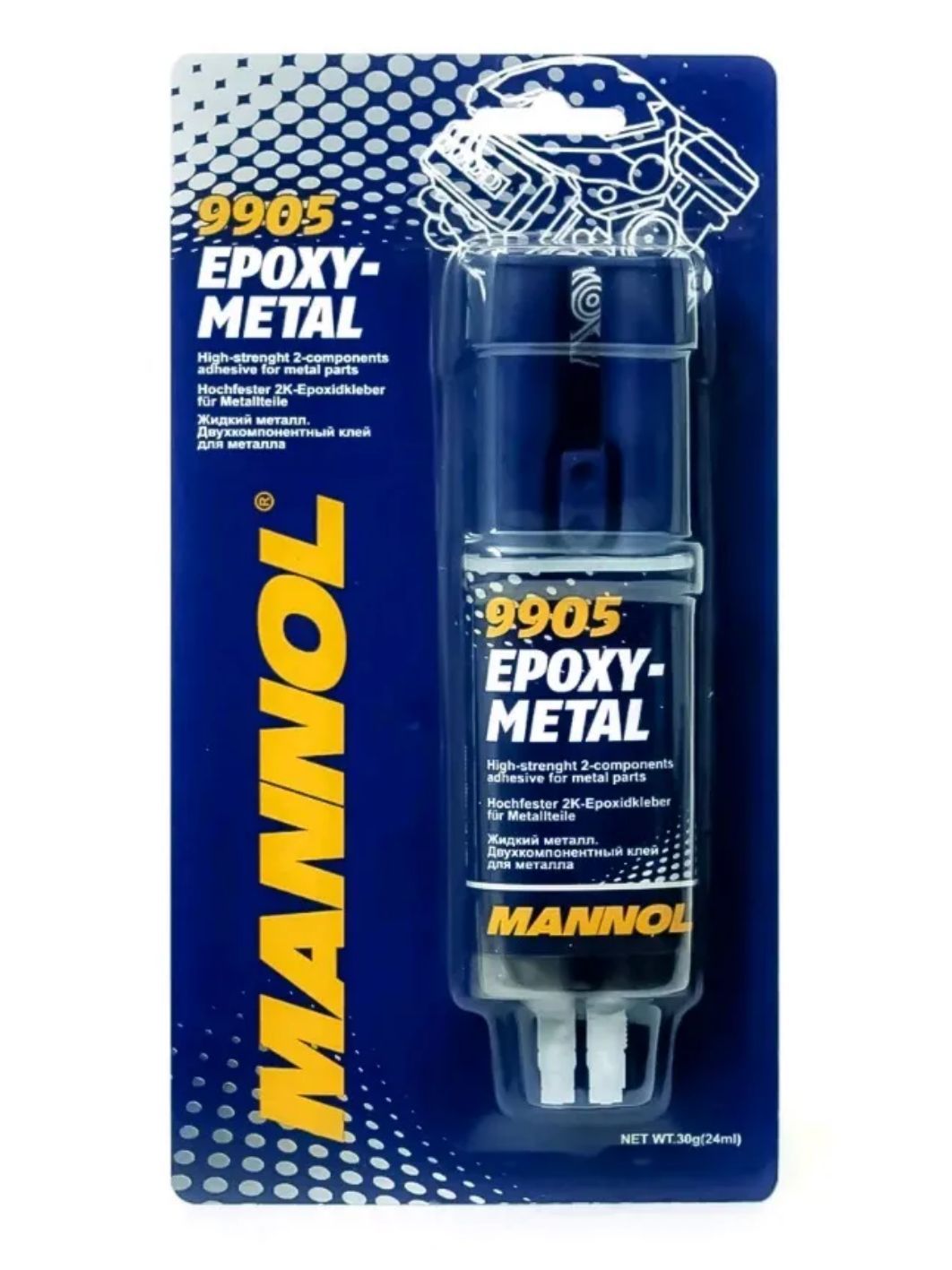 Клей эпоксиднный MANNOL Epoxy-Metal 9905 30гр для металлов