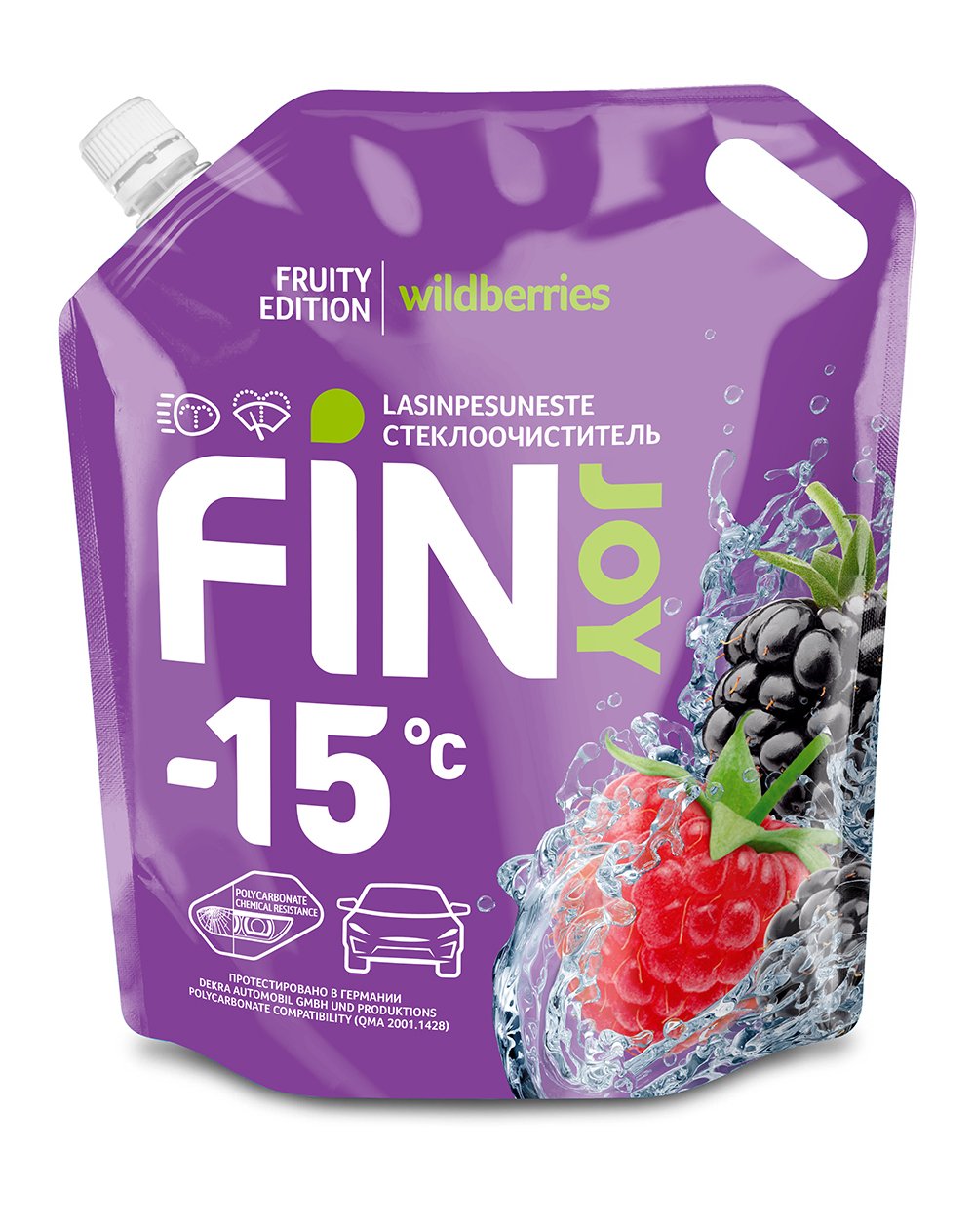 Очиститель стекла FIN JOY FRUITY wildberries -15*С 3л дой-пак зимний