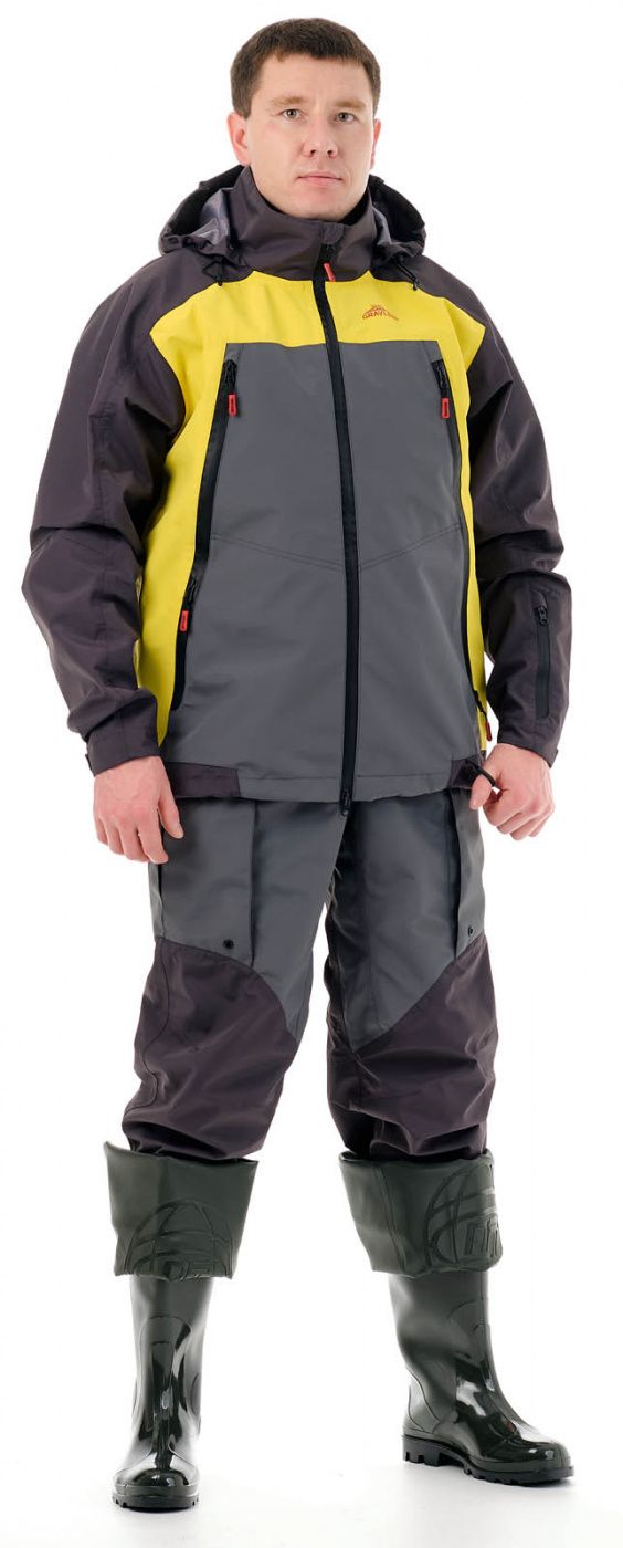 костюм «фиш про»  (таслан, серо-желтый) grayling (р-р 56-58 рост 182-188)
