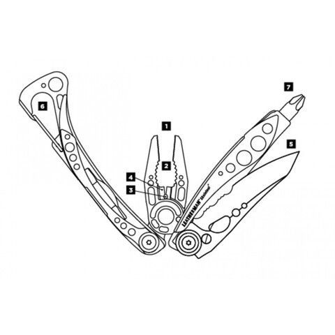 Мультитул LEATHERMAN Skeletool Green 7 инстр., 6,6/10 см,