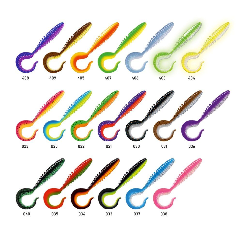 Приманка ZUB-TWIST 150мм(5, 9")-4шт,  (цвет 021) фиолетовый верх -красный низ
