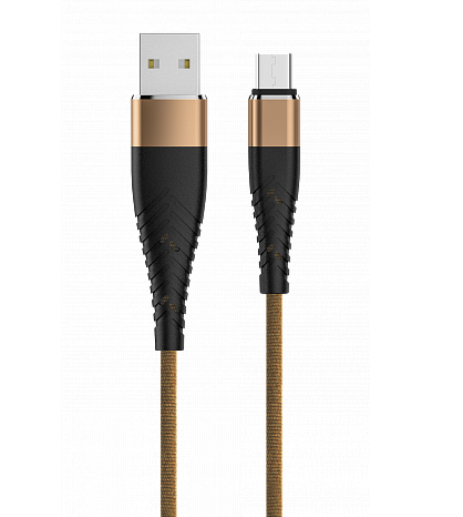 кабель solid usb 2.0 - microusb (1,2м, 2,1а) усиленный, цвет капучино olmio (39055)