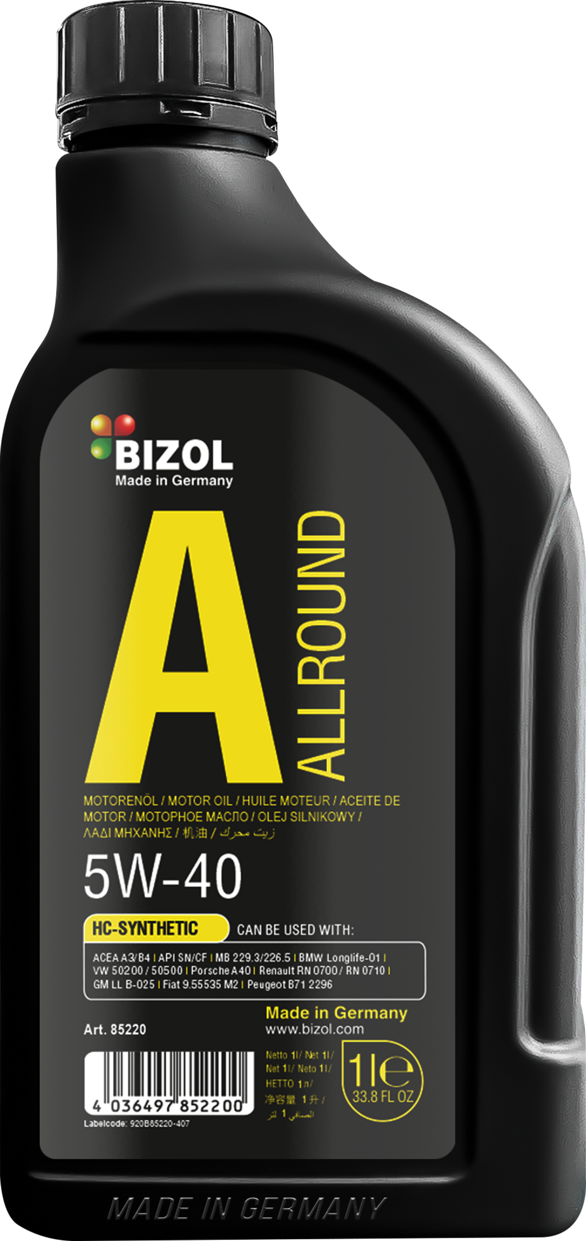 BIZOL Allround 5W40 1л моторное масло