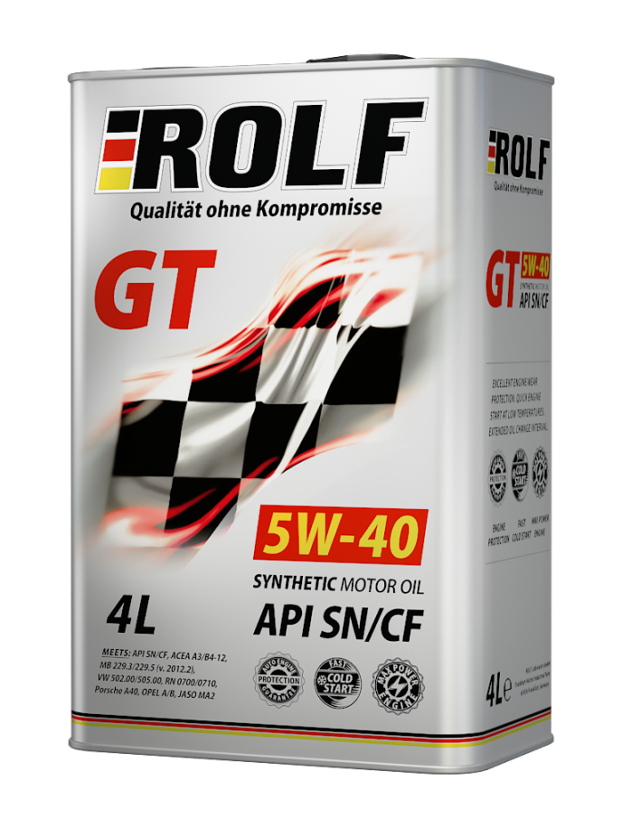 ROLF GT 5W40 SN/CF 4л синтетическое моторное масло 