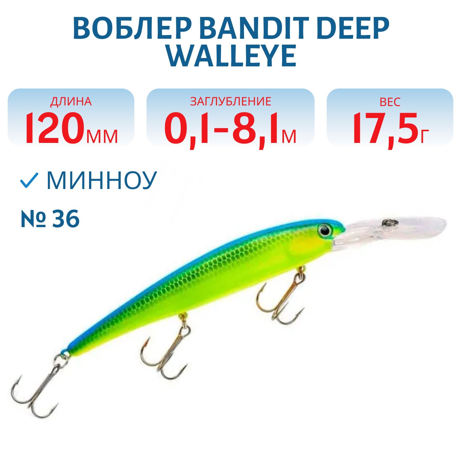 Воблер BANDIT DEEP WALLEYE 36