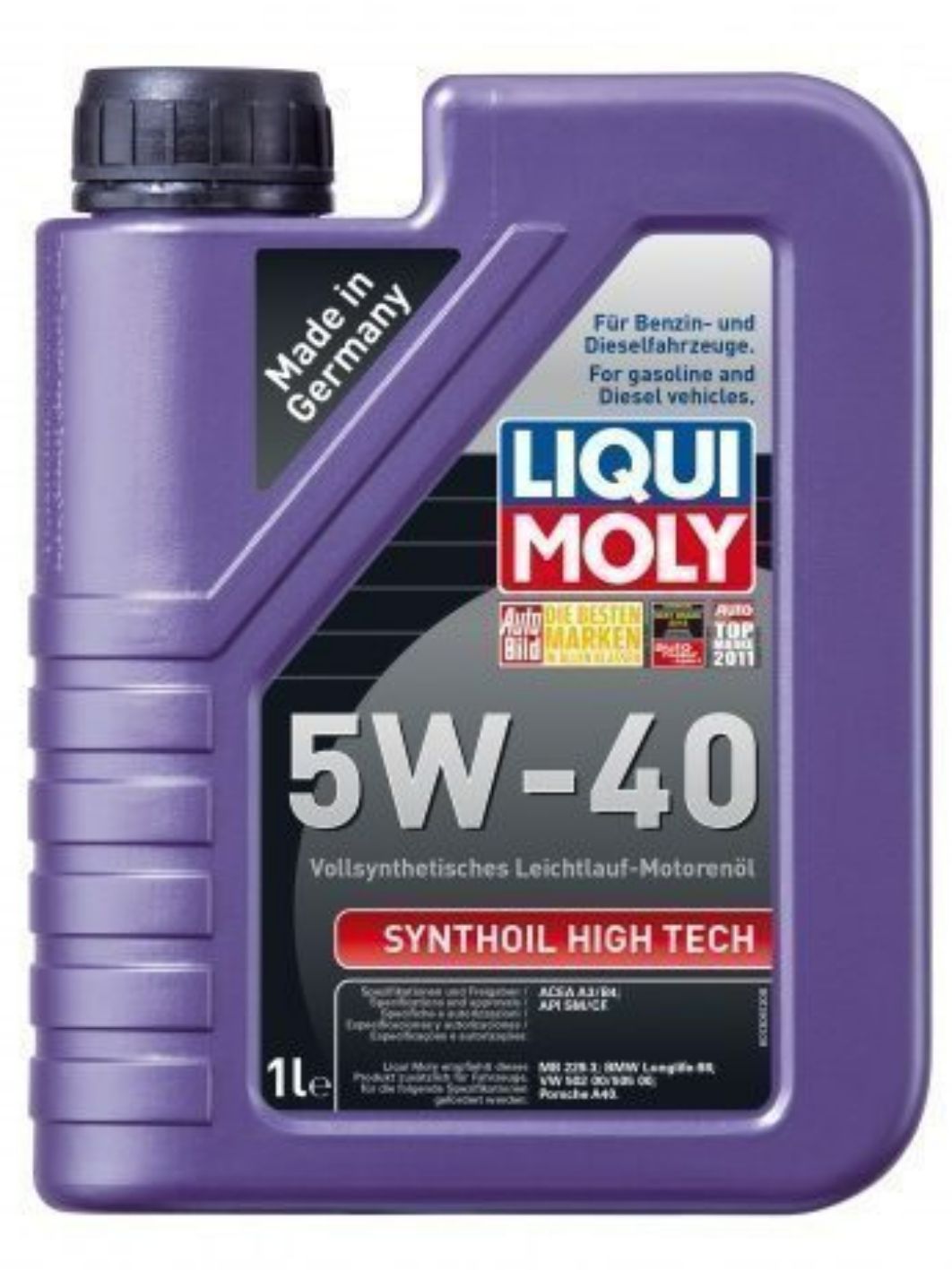 LIQUI MOLY "Synthoil High Tech" 5W40 1L синтетическое моторное масло 1924/1855