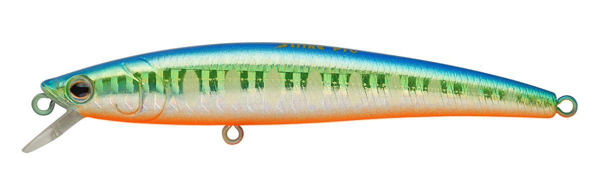 Воблер Минноу Strike Pro Arc Minnow 105SP,  105 мм,  11, 5 гр,  Загл. 0, 6м.-1, 2м.,  Нейтральный,  цвет: A150-713 UV Blue Silver OB,  (JL-092-SP#A150-713)