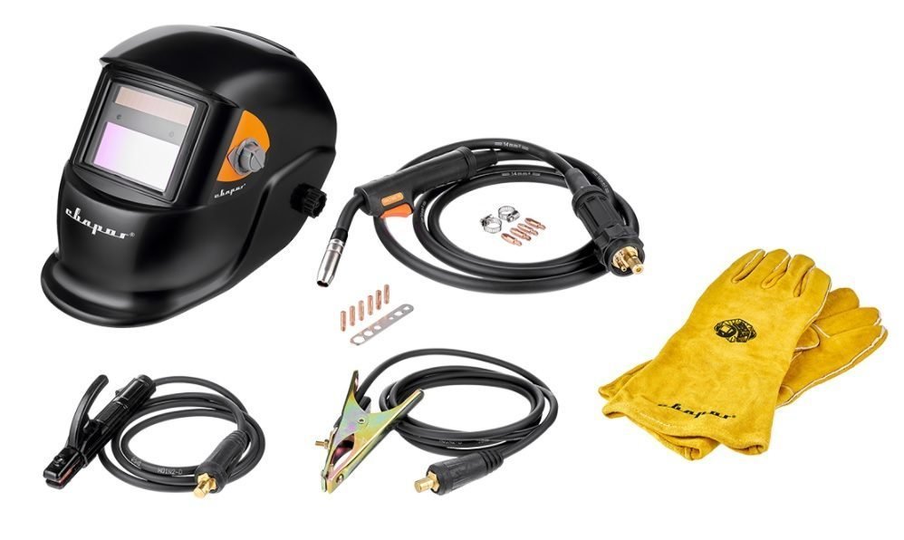 Аппарат сварочный инверторный полуавтоматический СВАРОГ MIG200 "REAL" Black маска+краги (200A,  Ø0.6-1.0мм) N24002N