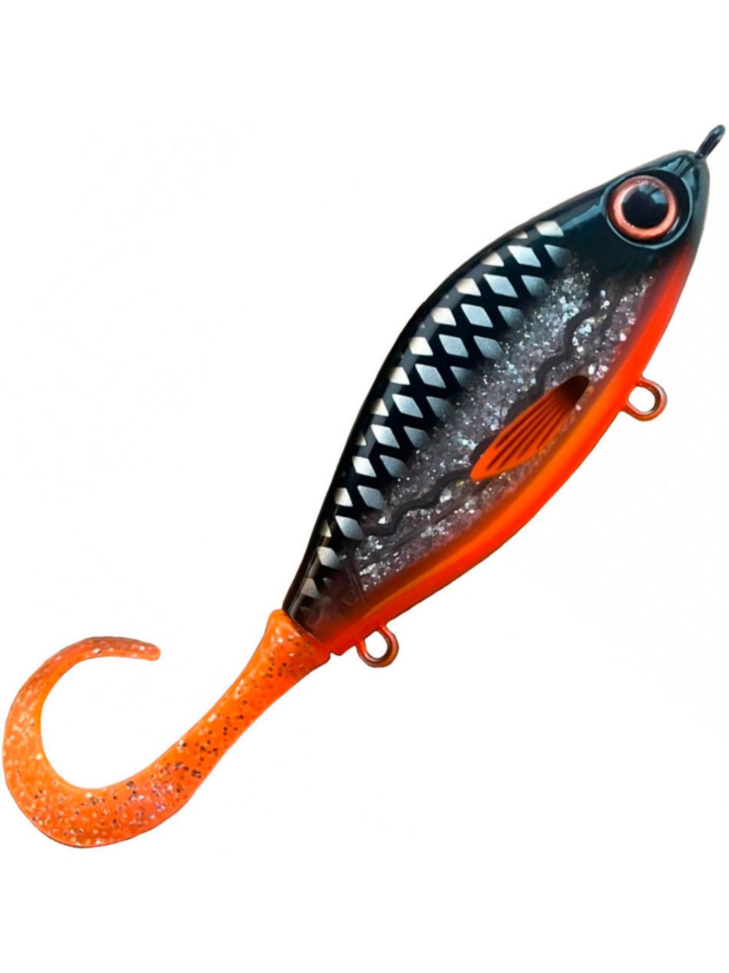 Воблер Джеркбейт Strike Pro Guppie Jr,  110 мм,  70 гр,  Загл. 0, 5м.-3, 0м.,  Тонущий,  цвет: A275G Transparent Black-backed,  (EG-208A#A275G)