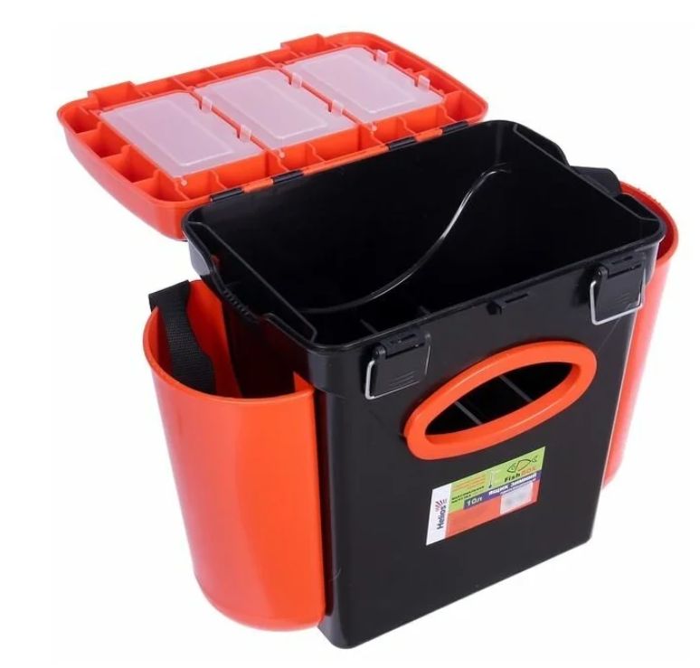 Ящик зимний "FishBox" односекционный (10л) оранжевый Helios