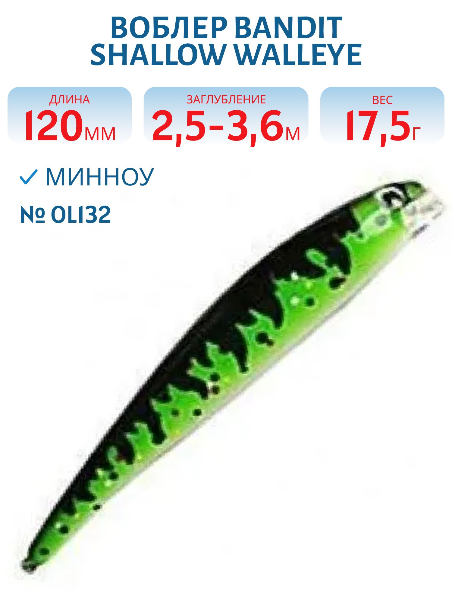 Воблер BANDIT SHALLOW WALLEYE OL132
