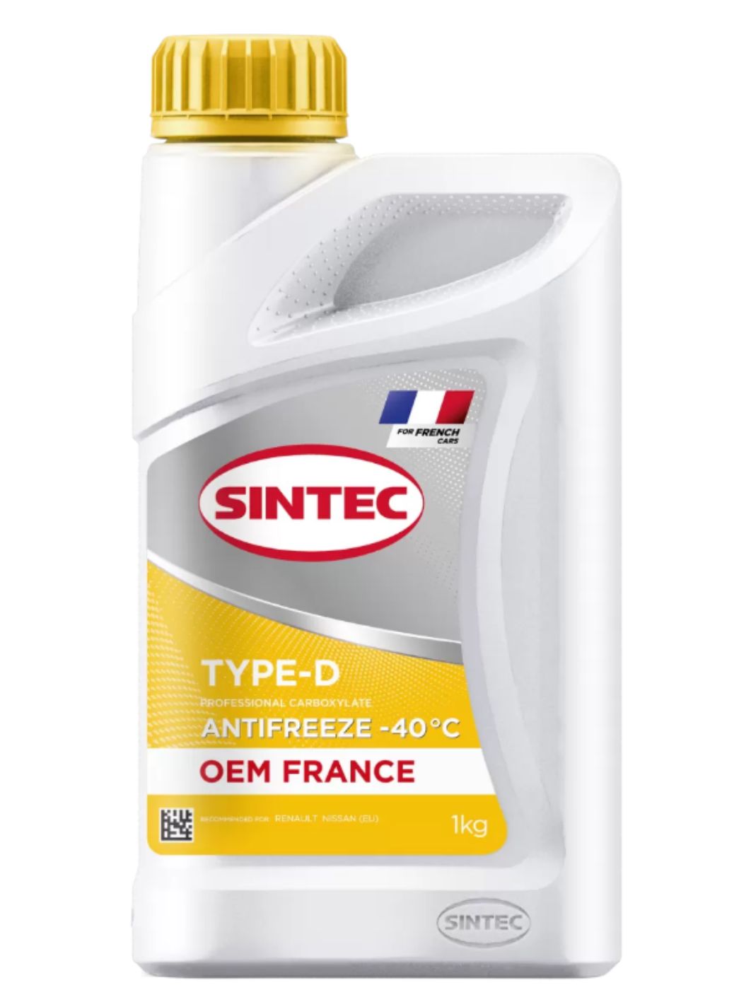 Антифриз SINTEC OEM FRANCE TYPE-D YELLOW 1кг желтый