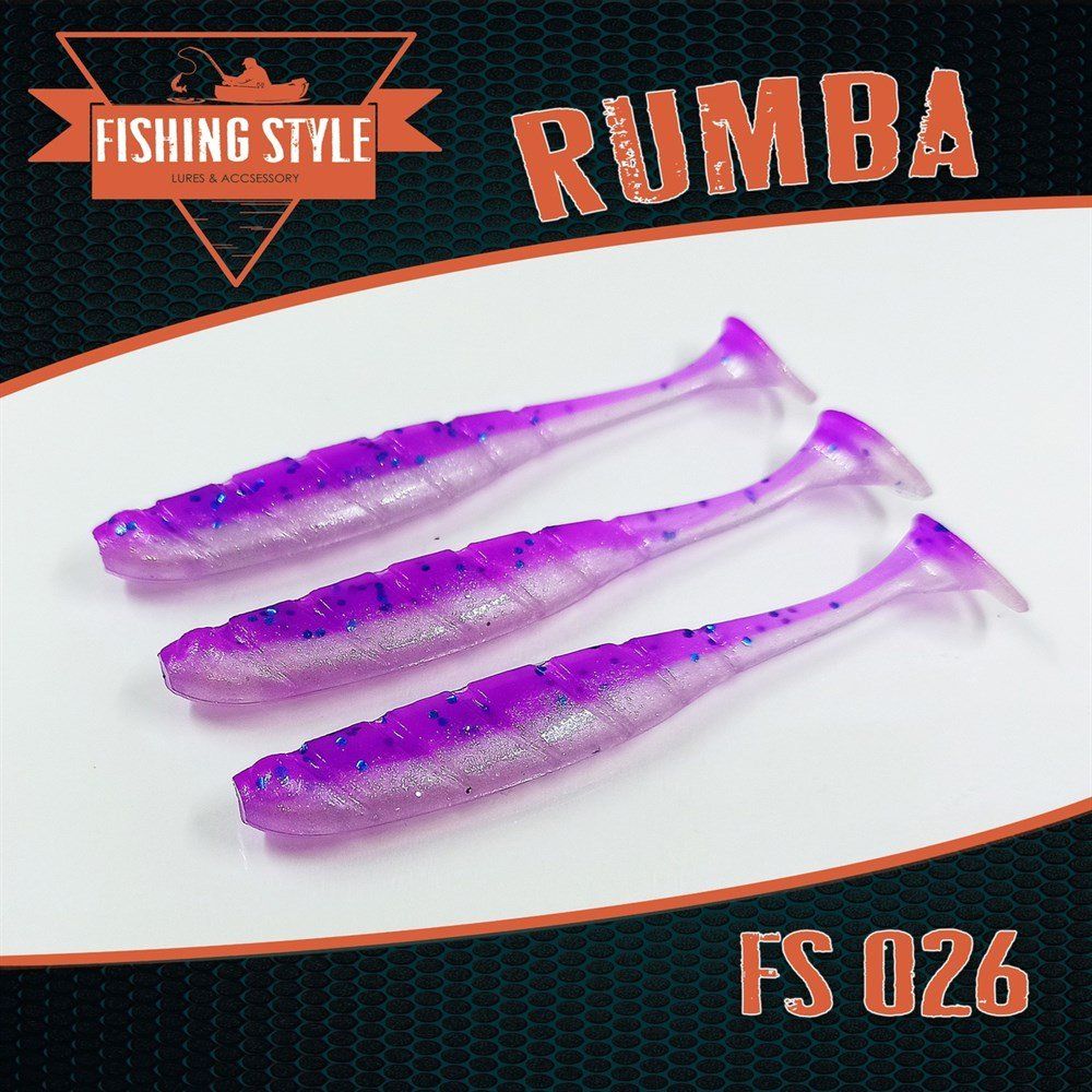 Силиконовая приманка RUMBA 7, 5"(190 мм) уп.3 шт.#026 Shiny Violet