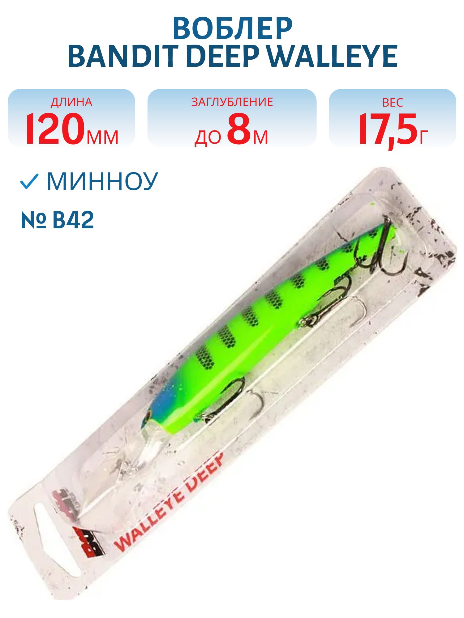 Воблер BANDIT DEEP WALLEYE B42